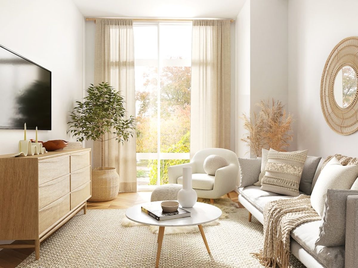 6-Seater L-Shaped Sofa — Grey Fabric